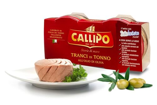 Tranci di Tonno Callipo g.80x2 all'Olio Di Oliva in vetro - Made in Italy