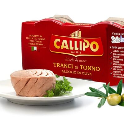 Tranches de thon Callipo g.80x2 à l'huile d'olive en verre - Made in Italy