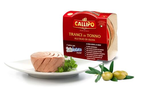 Tranci di Tonno Callipo g.160 all'Olio Di Oliva in  vetro - Made in Italy