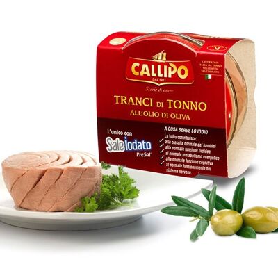 Tranches de thon Callipo g.160 à l'huile d'olive en verre - Fabriqué en Italie
