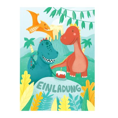 Einladung Dino 6 Stück