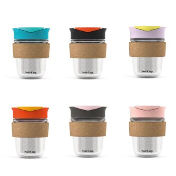 SoleCup Tasse de voyage à thé en vrac de 12 oz avec bande de liège Lot de 24 pièces 1