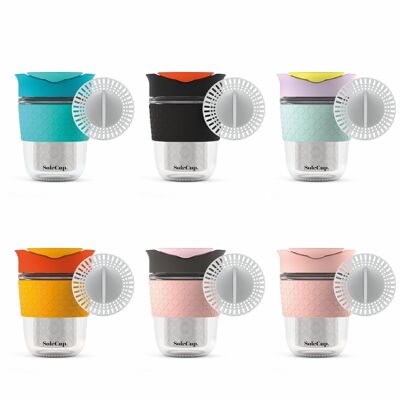 Paquete de tazas de viaje SoleCup de 12 oz - Paquete completo de silicona