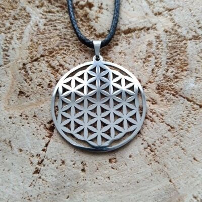 Silver flower of life necklace