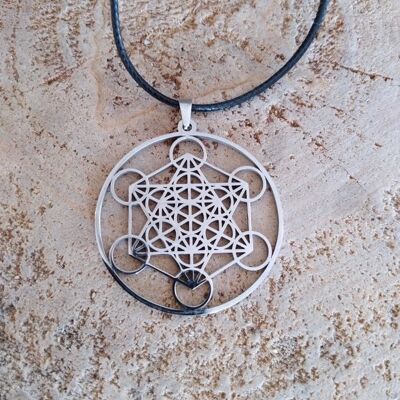 silver metatron necklace