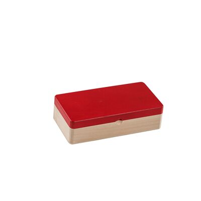 Caja de lápices de arce - tapa roja