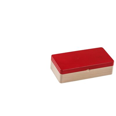 Maple pencil box - red lid