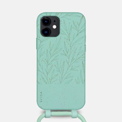 Custodia per iPhone 12/12 Pro con foglie di pizzo ecologico