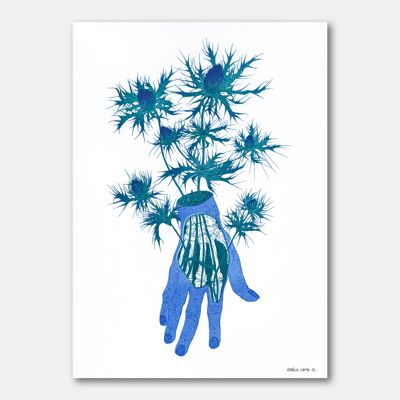 Thistle and beue hand