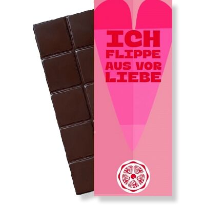 Chocolat bio SweetGreets "Je flippe d'amour"