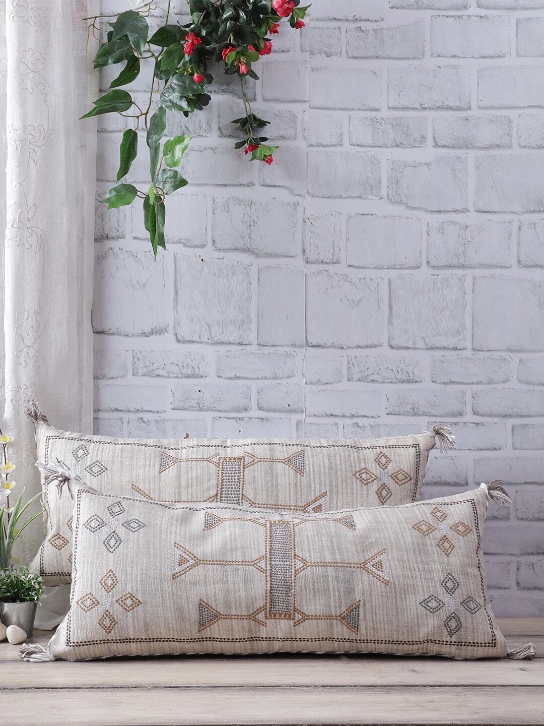 Fodera per cuscino in cotone ispirata alla seta cactus