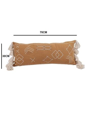 Housse de coussin en coton brodé Boho avec glands 2