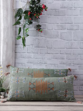 Housse de coussin en lin inspiré de la soie de cactus 53 1