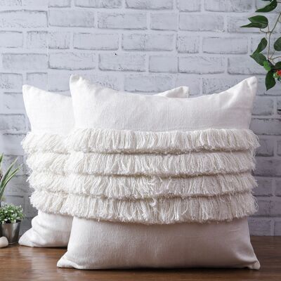 Frilled Chenille Cushion Cover
