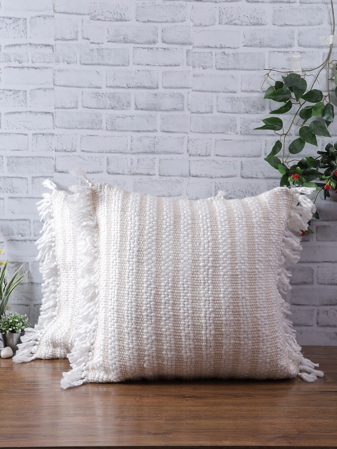 Quadratischer Kissenbezug aus Acryl