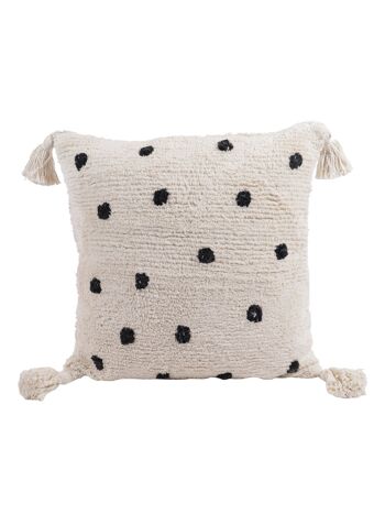 Housse de coussin capitonnée à pois noirs 3