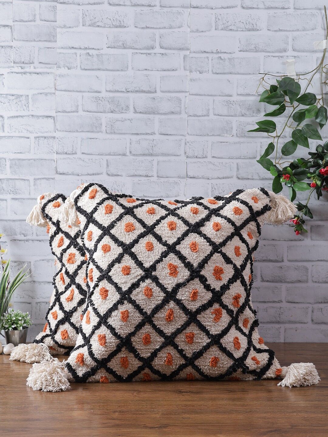 Kissenbezug aus handgetufteter Baumwolle