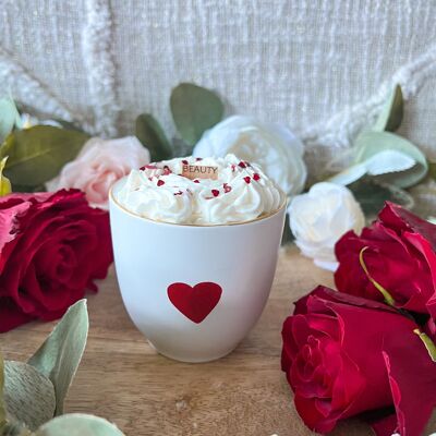 Explosive black cherry scented Valentine's Day whipped candle