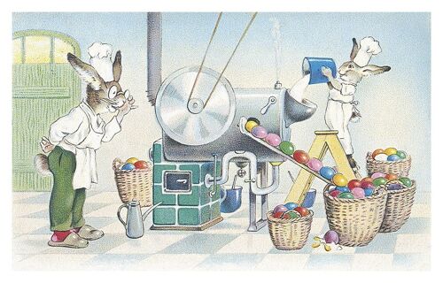 Carte postale la fabrique des œufs de Pâques