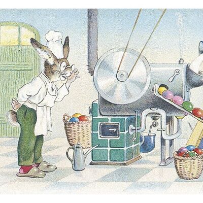 Easter egg factory postcard