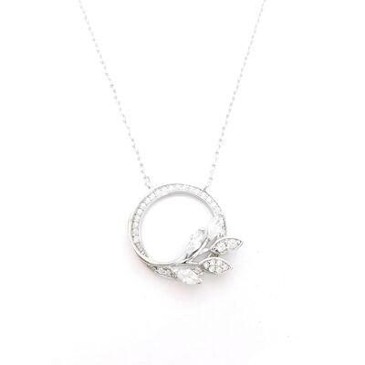 Necklace Flora 925 silver rhodium plated