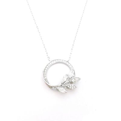 Necklace Flora 925 silver rhodium plated
