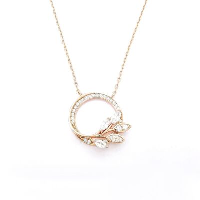 Necklace Flora 925 silver rose gold plated