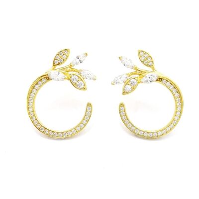 Ear studs Flora 925 silver gold plated