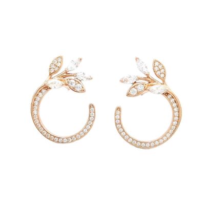 Ear studs Flora 925 silver rose gold plated