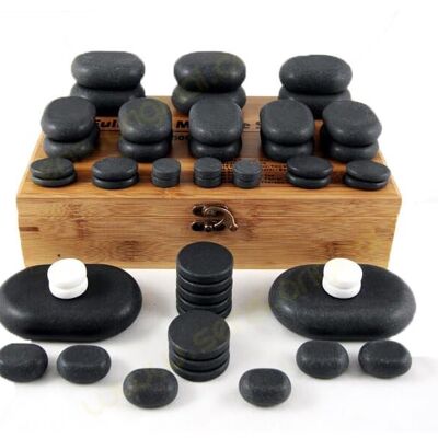 50 piedras de masaje de basalto