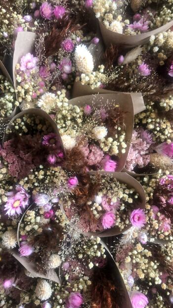 Lot de Mini Bouquets de Fleurs Séchées coloré en Cornet 2