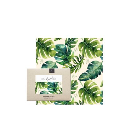 Organic beeswax cloth “L” (35 x 35 cm) - Jungle green