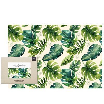 Chiffon bio en cire d'abeille Chiffon à pain XXL (60 × 40 cm) - Vert jungle