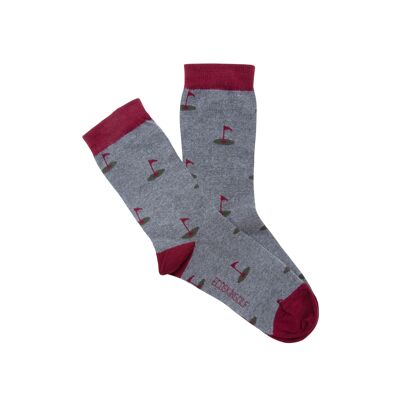 Golf Pins Women Ecru full jacquard sock in organic fabric.