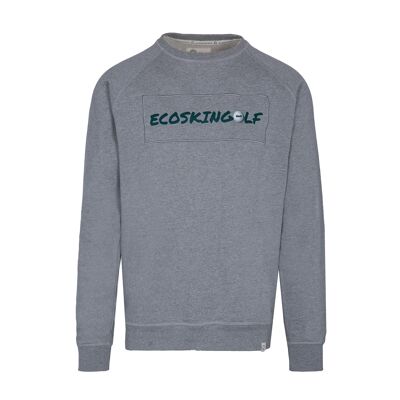 Logo ECO SKIN GOLF Men sweatshirt in long sleeves and 100% organic cotton diagonal plush fabric