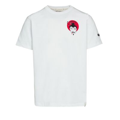 Ozaki Men Kurzarm-T-Shirt, weiße Farbe aus 100 % Bio-Baumwolle, 230 g.