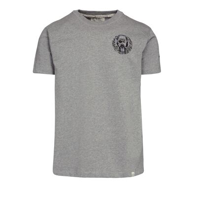 Piraten-Herren-T-Shirt aus Bio-Baumwolle, 230 g, in der Farbe Grau Melange