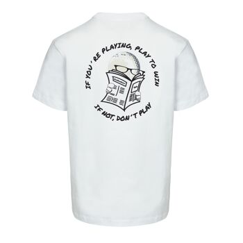 T-shirt Play to Win Homme, coloris blanc et tissu 100% coton biologique, 230 grs 2