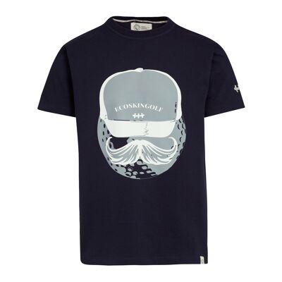 T-shirt nera da uomo Walrus, manica corta in cotone organico 230 gr