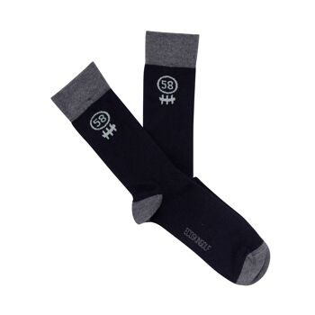 Chaussettes Flow 58 pour homme en bleu marine en tissu biologique 1