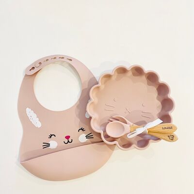 Meal set + cutlery + bib - Baby/child plate