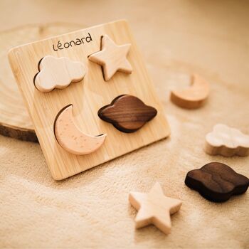 Jouet Montessori puzzle en bois I Puzzle Espace pour enfant et bébé I Jeu éducatif et éveil I Idée cadeau bébé 2