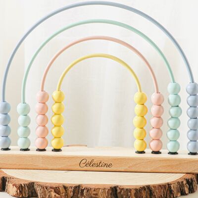 Jouet Montessori Arc en ciel de billes en bois I Arc en ciel pour enfant et bébé I Jeu éducatif et éveil I Idée cadeau bébé