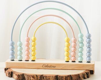 Jouet Montessori Arc en ciel de billes en bois I Arc en ciel pour enfant et bébé I Jeu éducatif et éveil I Idée cadeau bébé 1