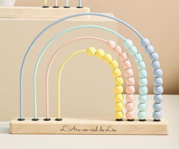 Jouet Montessori Arc en ciel de billes en bois I Arc en ciel pour enfant et bébé I Jeu éducatif et éveil I Idée cadeau bébé 3