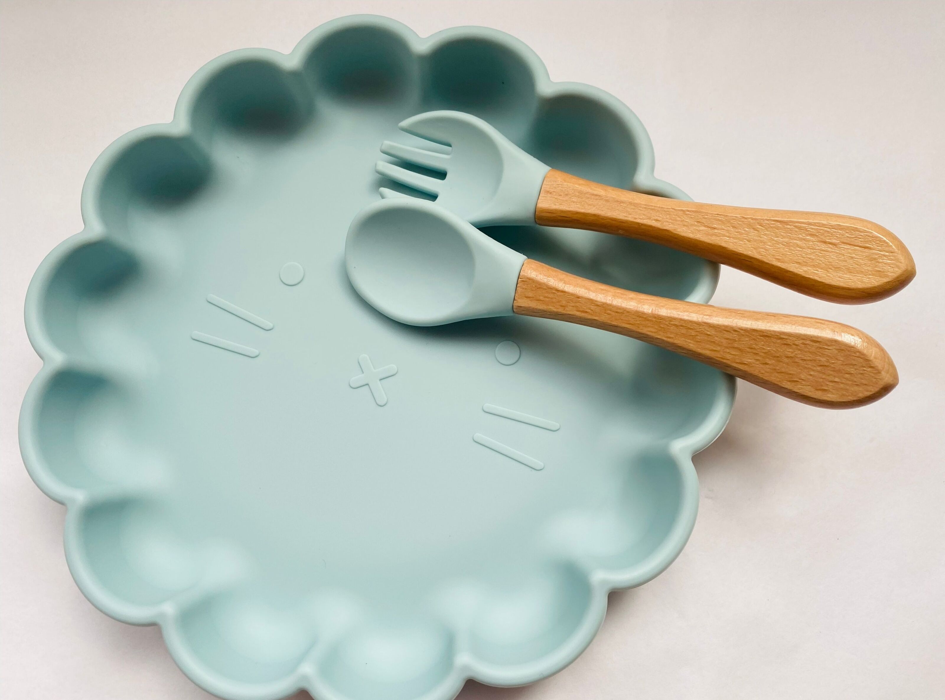 Set repas silicone avec ventouse blue - Assiette bébé - Achat