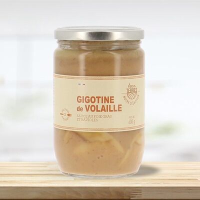Gigotine de volailles sauce au foie gras et ravioles, 600g