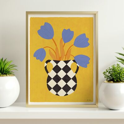 LÁMINA ARTÍSTICA "Jarrón con tulipanes" -varios tamaños
