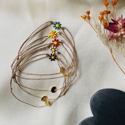 Daisy Enamel Flower Bracelet (BLEO5)