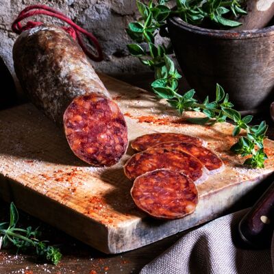 Sliced Iberian chorizo